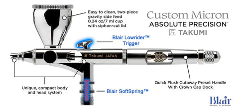 Takumi  - Custom Micron Airbrush with Optional Upgrades BACKORDERED